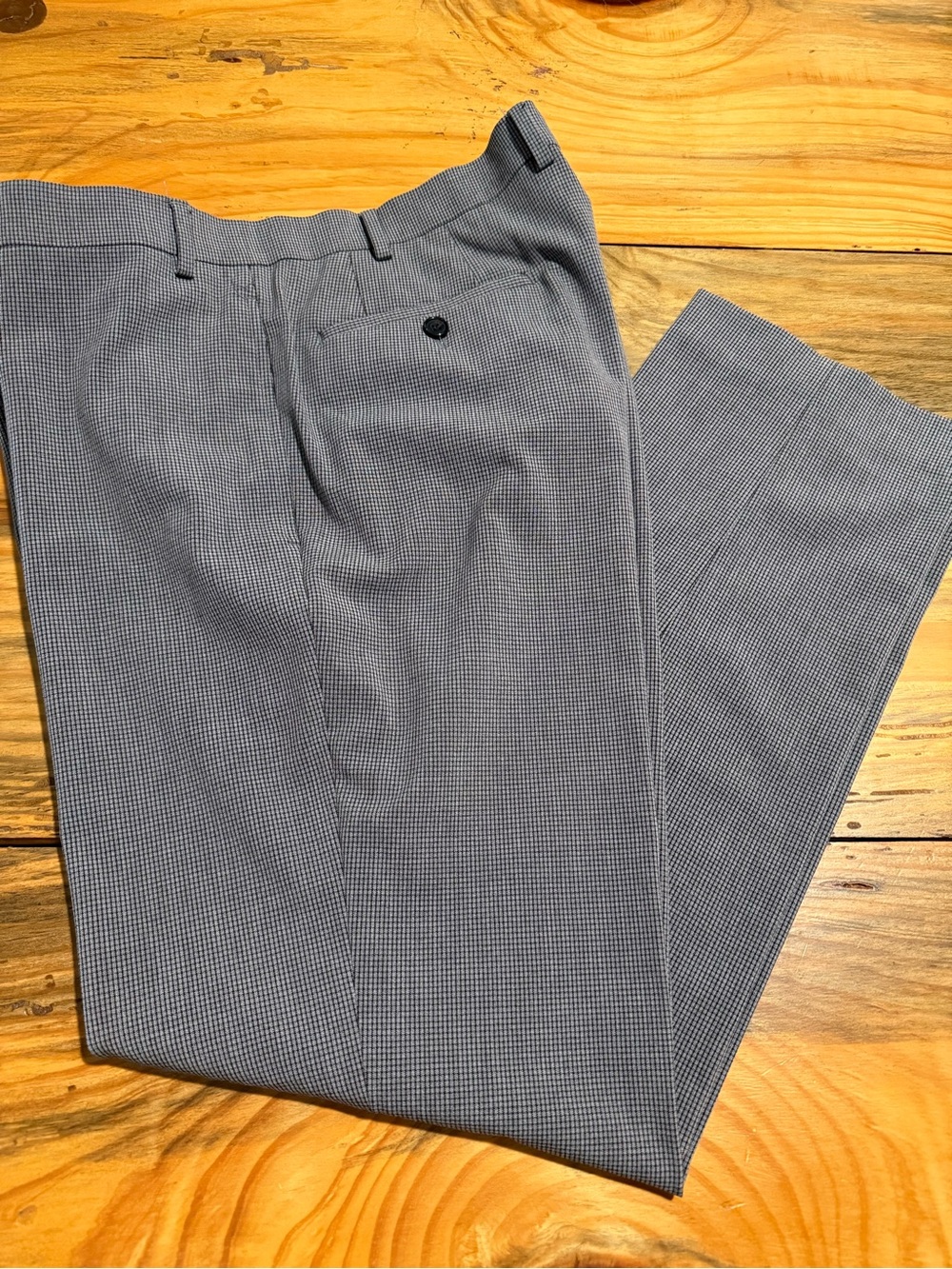 Polo by Ralph Lauren Gray Micro-Check Men’s Dress Pants Flat Front 38